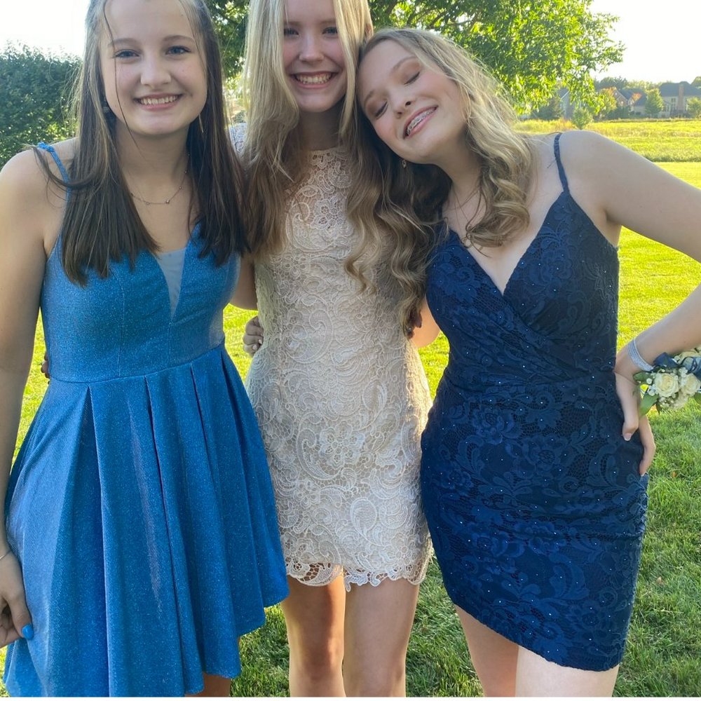 Navy Blue La Femme Homecoming Dress - Size 2